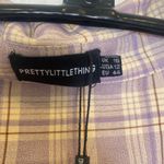 Pretty Little Thing Plaid Long Sleeve Button Down Lilac Shirt Dress NWT Sz 16 Photo 5