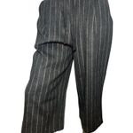 MIG Korea Design S Charcoal Gray Pinstripe Cotton Pull On Wide Leg Culotte Pants Photo 1