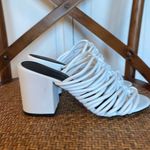 Rebecca Minkoff  white knotted strap block heel sandals 6 Photo 4