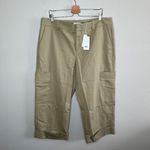 Vince  Womens Cotton Cropped Utility Pants Size 16 Khaki Photo 2