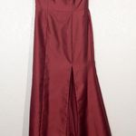 Alfred Sung NWT Burgundy Strapless Slit Gown Size 14 Photo 0
