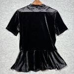 ZARA  Trafaluc Black Velvet Peplum Top With Lace Detail‎ S Photo 5