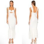 Michael Costello NEW NWT  X Revolve Hilary Ruched Gown In Ivory Photo 1
