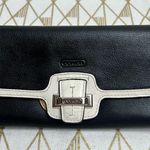 Coach Black and Cream Leather Clutch Wallet Photo 0