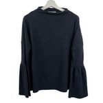 Just Female Size S Sweater Lucia Blouse Long Bell Sleeve Pullover Minimalist Top Blue Photo 1