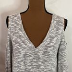 LNA cold shoulder marl textured long sleeve top in grey made in USA size M Photo 4