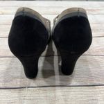 Aerosoles Mary Jane Block Heel Shoes Black Tan Grey Suede Strap Women's 8.5 Photo 5