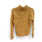 Jeanne pierre Butter Yellow Cable Knit Chunky 100% Cotton Shawl Collar Sweater Medium Photo 1