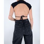 Nasty Gal NWT  Cropped Ribbed Black Open Back Top Size 6 Photo 1