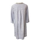 Chico's Embellished Beaded 100% Linen Dress Blue Size 0 US 4 Boho Coastal Photo 8