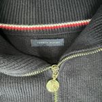 Tommy Hilfiger  Blue Green Plaid Tartan Yellow Logo Quarter Zip Sweater size L Photo 8