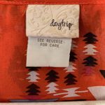 Daytrip  Buckle Blouse Size Medium Red Boho Southwestern Print Button Knot Front Photo 5