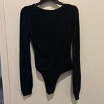 Lulus  Black‎ Bodysuit Long Sleeve V-Neck Puff Sleeve Made in USA Size M Photo 5