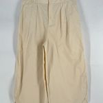 Anthropologie Mare Mare x  Chino Pant Women L Light Sand Curved Hem Pleated Front Photo 0