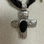 Free People  Lola Choker in Black NWT Cross Bohemian Velvet Necklace Photo 4