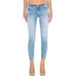 Amo Twist skinny light wash distressed jeans with front slit in sweet cheeks 27 Photo 2