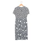 Diane Von Furstenberg  DVF Short Sleeve Crew Neck Floral Dot Navy Midi Dress 8 Photo 5