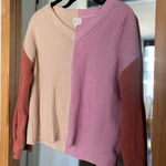 Dee Elly V neck color blocked sweater Photo 0