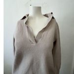 Babaton Aritzia  Circuit Merino Sand Oatmeal Soft  wool polo v neck sweater sz XS Photo 1