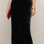 Reformation  Frankie Velvet Maxi Slipdress Black Smocked Silk Blend Luxury Size 6 Photo 0
