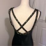 Calvin Klein Black Formal Dress Evening Gown  Size 2 Gold Straps Satin Photo 7