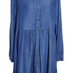 Time and Tru Blue Chambray Shirt Dress Size Large 12 Photo 0
