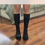 Black high rise leather boots Size 7.5 Photo 0