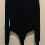 Lulus  Black‎ Bodysuit Long Sleeve V-Neck Puff Sleeve Made in USA Size M Photo 0