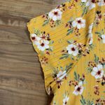 Full‎ circle floral short sleeve knit top womens plus size 2X ribbed lettuce hem Photo 2