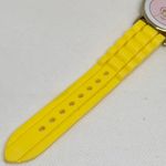 Women quartz watch pig dial gold tone case size 36mm case yellow band running Photo 4