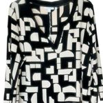 Chico's NWT Travelers Blockade Print Split Neck Tunic 3 US XL Color Smokey Taupe Photo 7