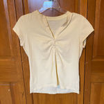 a.n.a  Butter Yellow Short Sleeve Henley  Photo 0