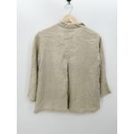 Eileen Fisher  Tan Linen Open Front Cardigan Jacket Textured Women Medium Petite Photo 1