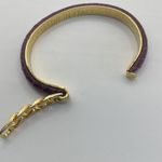 Vintage Red Wine/Gold Colored Snakeskin Bracelet Vtg Made In Italy Womens Purple Photo 4
