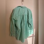 Maeve Anthropologie  The Bennet Buttondown Shirt Striped Edition Sz XL Green Photo 8