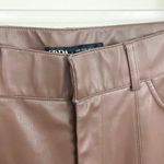 ZARA Brown Faux Leather Split Hem Trousers Photo 3