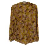 Beach Lunch Lounge Size Medium Multicolor Safari Whimsical Print Button Blouse Photo 2