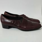 Munro American Women's Burgundy Leather Slip On Block Heel Dress Shoes Size 10 N Brown Photo 2