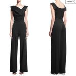 Black Halo NEW  Jackie O Belted Romper Dressy Jumpsuit black size 12 Photo 1