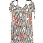 NAIF Cold Shoulder Striped Floral Dress Size Small Photo 2