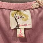 Anthropologie FIG AND FLOWER Embroidered Pink 3/4 Sleeve Mini Dress Photo 1