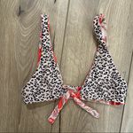 Amuse Society floral red eleanora cheetah leopard tie bikini top reversible Photo 3