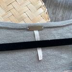 Free People  beach linen pink & gray striped‎ oversized Henley top women’s size S Photo 1