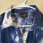 Line and Dot  Women's Long Sleeve Maxi Dress‎ Tie dye Small Blue White Photo 2