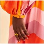 Farm Rio  Party Stripes Multicolor One Shoulder Maxi Dress Photo 2