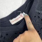 Johnny Was 4Love and Liberty Black Eyelet Raw Hem Crewneck Photo 2