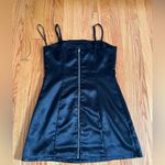 Black Satin Sleeveless Mini Dress Size M Photo 3