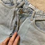 Petal and Pup Petal &‎ Pup Light Wash Asymmetrical Button Fly Denim Jeans Women's 0 Raw Hem Photo 5