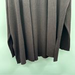 Eileen Fisher 100% Wool Dark Brown Ribbed Long Sleeve Open Cardigan Size L Photo 2
