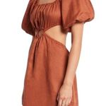 Faithfull the Brand Almero 100% Linen Dress Rust Size L Summer Boho Beach Party Photo 10